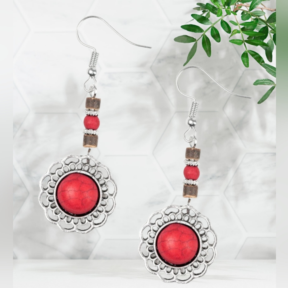 NEW Desert Bliss Red Earrings